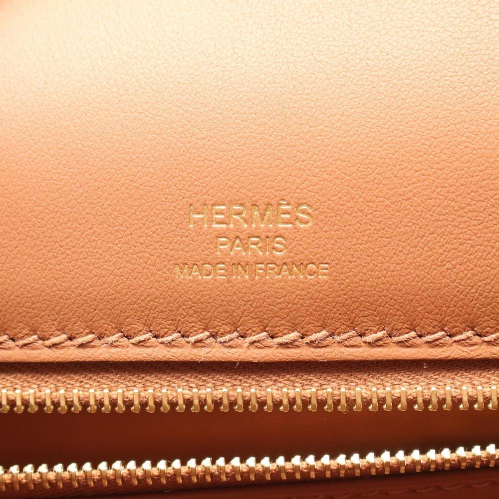 Hermes HERMES Kelly 25 Handbag Leather Canvas Toile H Swift Women's Beige Bro... - Picture 5 of 7